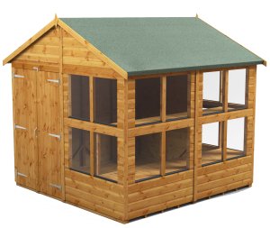 Power 8x8 Apex Potting Shed - Double Door